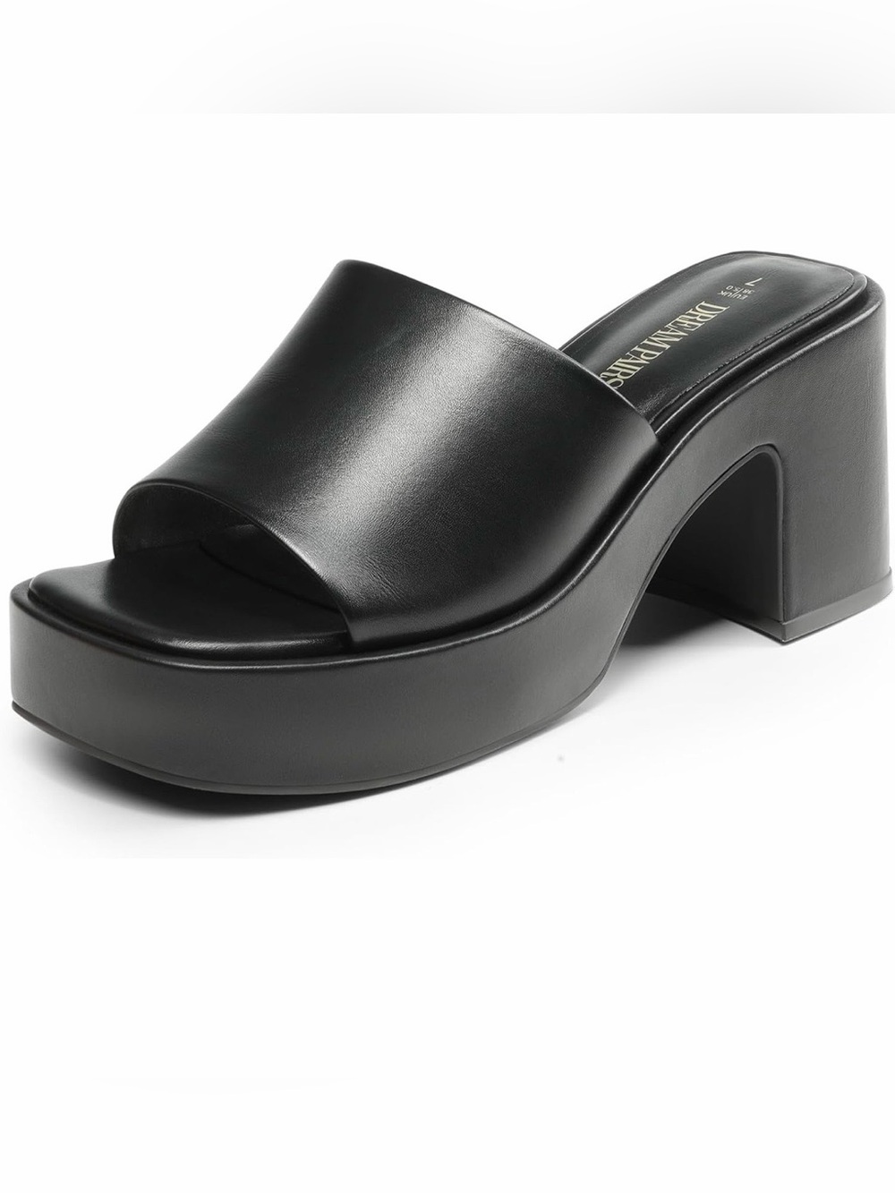 Dream Pairs Black Platform Slide Mule
